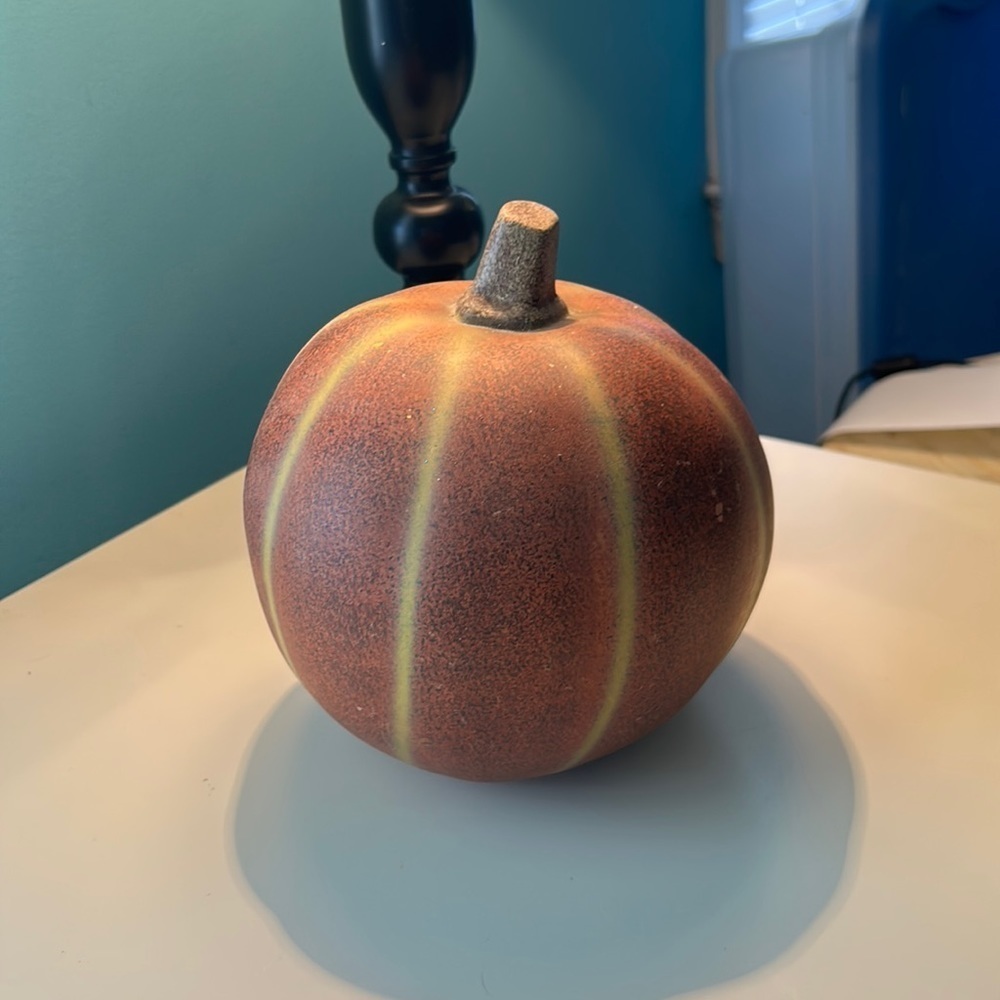 6 in plaster outdoor pumpkin